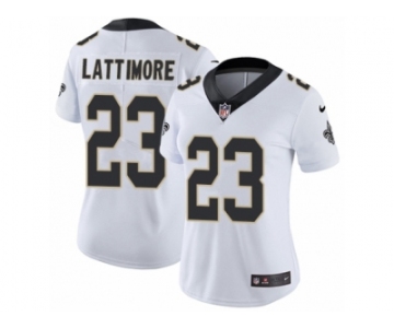 Women Nike New Orleans Saints #23 Marshon Lattimore White Vapor Untouchable Limited Player NFL Jersey