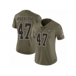 Women Nike New Orleans Saints #47 Alex Anzalone Limited Olive 2017 Salute to Service NFL Jersey