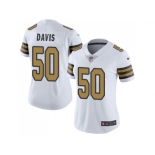 Women Nike New Orleans Saints #50 DeMario Davis White Stitched NFL Limited Rush Jersey