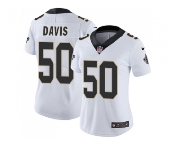 Women Nike New Orleans Saints #50 DeMario Davis White Stitched NFL Vapor Untouchable Limited Jersey