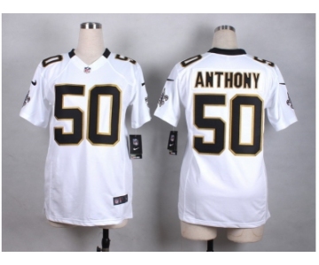 Women Nike New Orleans Saints #50 Stephone Anthony white jerseys