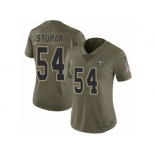 Women Nike New Orleans Saints #54 Nate Stupar Limited Olive 2017 Salute to Service NFL Jersey