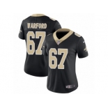 Women Nike New Orleans Saints #67 Larry Warford Black Team Color Vapor Untouchable Limited Player NFL Jersey