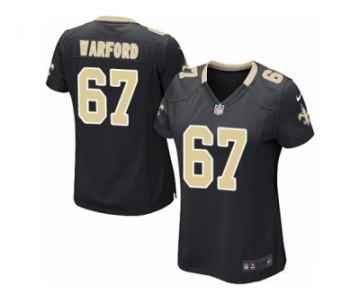 Women Nike New Orleans Saints #67 Larry Warford Game Black Team Color NFL Jersey