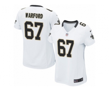 Women Nike New Orleans Saints #67 Larry Warford Game White NFL Jersey