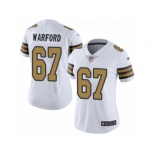 Women Nike New Orleans Saints #67 Larry Warford Limited White Rush Vapor Untouchable NFL Jersey