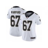 Women Nike New Orleans Saints #67 Larry Warford White Vapor Untouchable Limited Player NFL Jersey