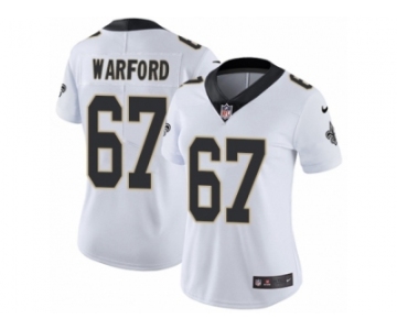 Women Nike New Orleans Saints #67 Larry Warford White Vapor Untouchable Limited Player NFL Jersey