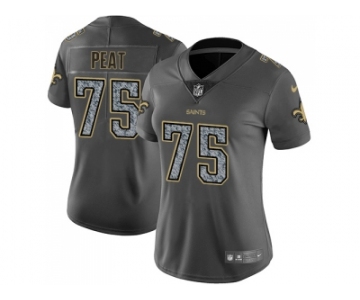 Women Nike New Orleans Saints #75 Andrus Peat Gray Static NFL Vapor Untouchable Limited Jersey