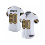 Women Nike New Orleans Saints #80 Clay Harbor Limited White Rush Vapor Untouchable NFL Jersey