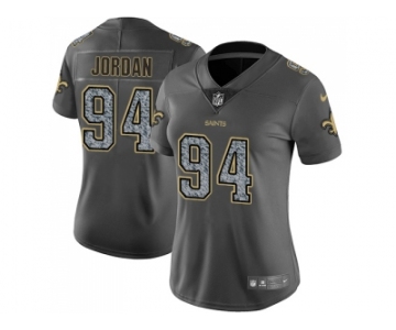 Women Nike New Orleans Saints #94 Cameron Jordan Gray Static NFL Vapor Untouchable Limited Jersey