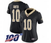 Women's New Orleans Saints #10 Tre'Quan Smith Black Team Color Vapor Untouchable Limited Player 100th Season Football Jersey