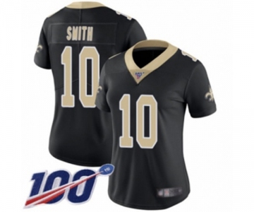 Women's New Orleans Saints #10 Tre'Quan Smith Black Team Color Vapor Untouchable Limited Player 100th Season Football Jersey