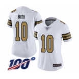 Women's New Orleans Saints #10 Tre'Quan Smith Limited White Rush Vapor Untouchable 100th Season Football Jersey