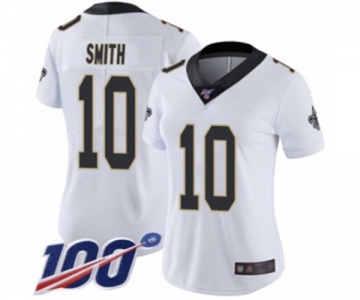 Women's New Orleans Saints #10 Tre'Quan Smith White Vapor Untouchable Limited Player 100th Season Football Jersey