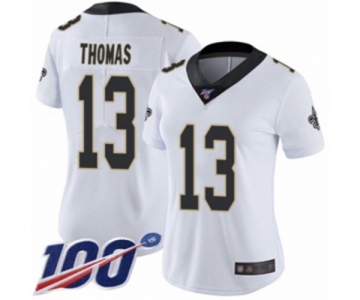 Women's New Orleans Saints #13 Michael Thomas White Vapor Untouchable Limited Player 100th Season Football Jersey