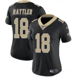 Women's New Orleans Saints #18 Spencer Rattler Black Vapor Stitched  Jersey