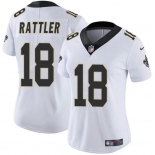 Women's New Orleans Saints #18 Spencer Rattler White Vapor Stitched  Jersey