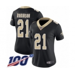 Women's New Orleans Saints #21 Patrick Robinson Black Team Color Vapor Untouchable Limited Player 100th Season Football Jersey