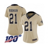 Women's New Orleans Saints #21 Patrick Robinson Limited Gold Inverted Legend 100th Season Football Jersey