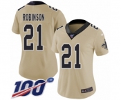 Women's New Orleans Saints #21 Patrick Robinson Limited Gold Inverted Legend 100th Season Football Jersey