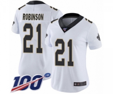 Women's New Orleans Saints #21 Patrick Robinson White Vapor Untouchable Limited Player 100th Season Football Jersey