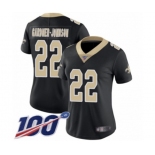 Women's New Orleans Saints #22 Chauncey Gardner-Johnson Black Team Color Vapor Untouchable Limited Player 100th Season Football Jersey