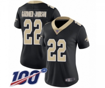 Women's New Orleans Saints #22 Chauncey Gardner-Johnson Black Team Color Vapor Untouchable Limited Player 100th Season Football Jersey