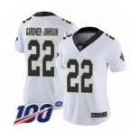 Women's New Orleans Saints #22 Chauncey Gardner-Johnson White Vapor Untouchable Limited Player 100th Season Football Jersey