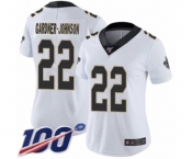 Women's New Orleans Saints #22 Chauncey Gardner-Johnson White Vapor Untouchable Limited Player 100th Season Football Jersey