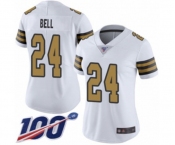 Women's New Orleans Saints #24 Vonn Bell Limited White Rush Vapor Untouchable 100th Season Football Jersey