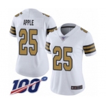 Women's New Orleans Saints #25 Eli Apple Limited White Rush Vapor Untouchable 100th Season Football Jersey