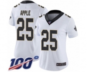 Women's New Orleans Saints #25 Eli Apple White Vapor Untouchable Limited Player 100th Season Football Jersey