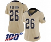 Women's New Orleans Saints #26 P.J. Williams Limited Gold Inverted Legend 100th Season Football Jersey