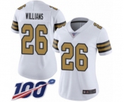 Women's New Orleans Saints #26 P.J. Williams Limited White Rush Vapor Untouchable 100th Season Football Jersey