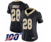 Women's New Orleans Saints #28 Latavius Murray Black Team Color Vapor Untouchable Limited Player 100th Season Football Jersey