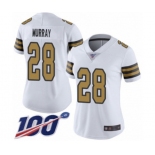 Women's New Orleans Saints #28 Latavius Murray Limited White Rush Vapor Untouchable 100th Season Football Jersey