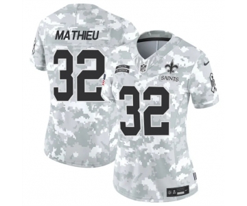 Women's New Orleans Saints #32 Tyrann Mathieu 2024 F.U.S.E Arctic Camo Salute To Service Limited Stitched Football Jersey