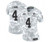 Women's New Orleans Saints #4 Derek Carr 2024 F.U.S.E Arctic Camo Salute To Service Limited Stitched Football Jersey