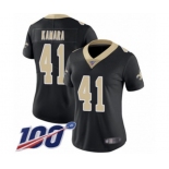 Women's New Orleans Saints #41 Alvin Kamara Black Team Color Vapor Untouchable Limited Player 100th Season Football Jersey