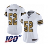 Women's New Orleans Saints #52 Craig Robertson Limited White Rush Vapor Untouchable 100th Season Football Jersey