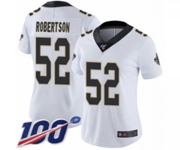 Women's New Orleans Saints #52 Craig Robertson White Vapor Untouchable Limited Player 100th Season Football Jersey