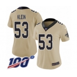 Women's New Orleans Saints #53 A.J. Klein Limited Gold Inverted Legend 100th Season Football Jersey