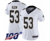 Women's New Orleans Saints #53 A.J. Klein White Vapor Untouchable Limited Player 100th Season Football Jersey