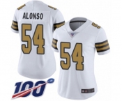 Women's New Orleans Saints #54 Kiko Alonso Limited White Rush Vapor Untouchable 100th Season Football Jersey