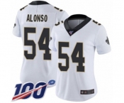 Women's New Orleans Saints #54 Kiko Alonso White Vapor Untouchable Limited Player 100th Season Football Jersey