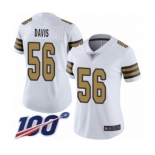 Women's New Orleans Saints #56 DeMario Davis Limited White Rush Vapor Untouchable 100th Season Football Jersey