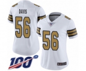 Women's New Orleans Saints #56 DeMario Davis Limited White Rush Vapor Untouchable 100th Season Football Jersey