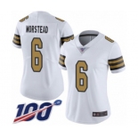 Women's New Orleans Saints #6 Thomas Morstead Limited White Rush Vapor Untouchable 100th Season Football Jersey