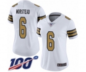 Women's New Orleans Saints #6 Thomas Morstead Limited White Rush Vapor Untouchable 100th Season Football Jersey